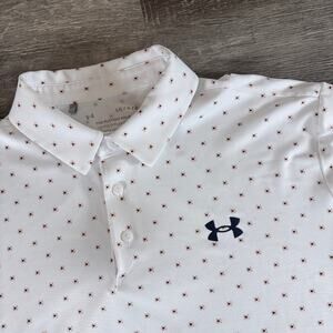 Under Armour The Playoff Polo Performance White Short Sleeve Size Large Golf UEC
